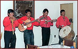 A local band plays traditional music for the guests.