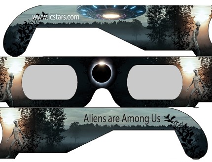 ALIENS ARE AMONG US style FUNNER Eclipse Solar Glasses (5 pack)