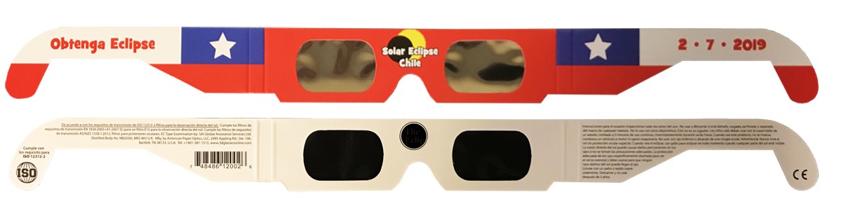 Bulk pricing CHILE style 2019/2020 Eclipse Solar Glasses