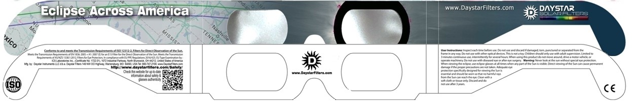 ECLIPSE ACROSS AMERICA style Eclipse Solar Glasses (5 pack)