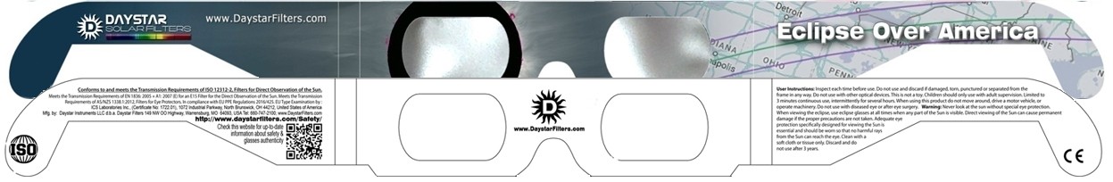 ECLIPSE OVER AMERICA style Eclipse Solar Glasses (5 pack)